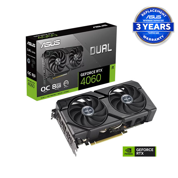 ASUS Dual GeForce RTX 4060 EVO OC Edition 8GB GDDR6 Graphics Card