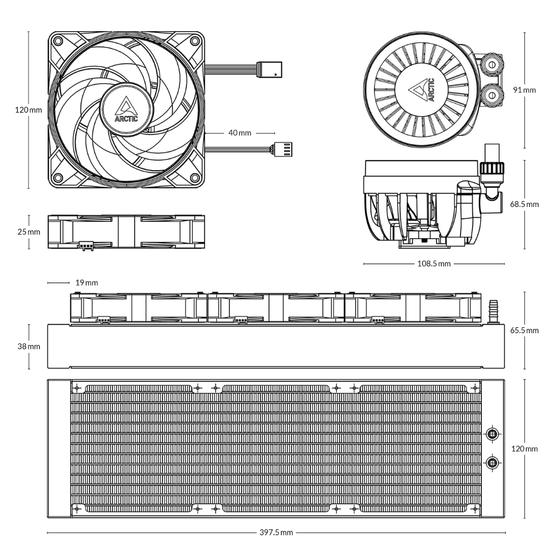 Arctic Liquid Freezer III 360MM ARGB Liquid CPU Cooler (Black)