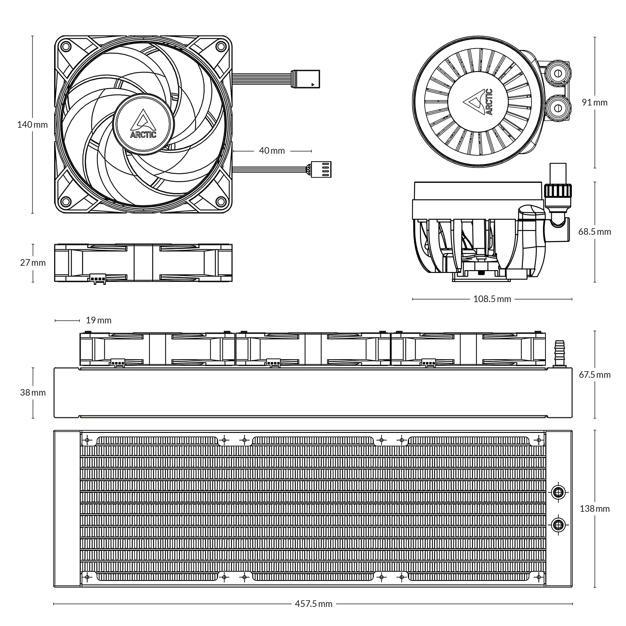 Arctic Liquid Freezer III 420MM ARGB Liquid CPU Cooler White