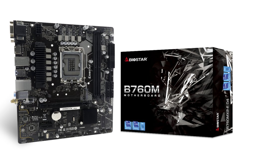 Biostar B760MX2-E D4 12th/13th/14th Gen micro atx motherboard