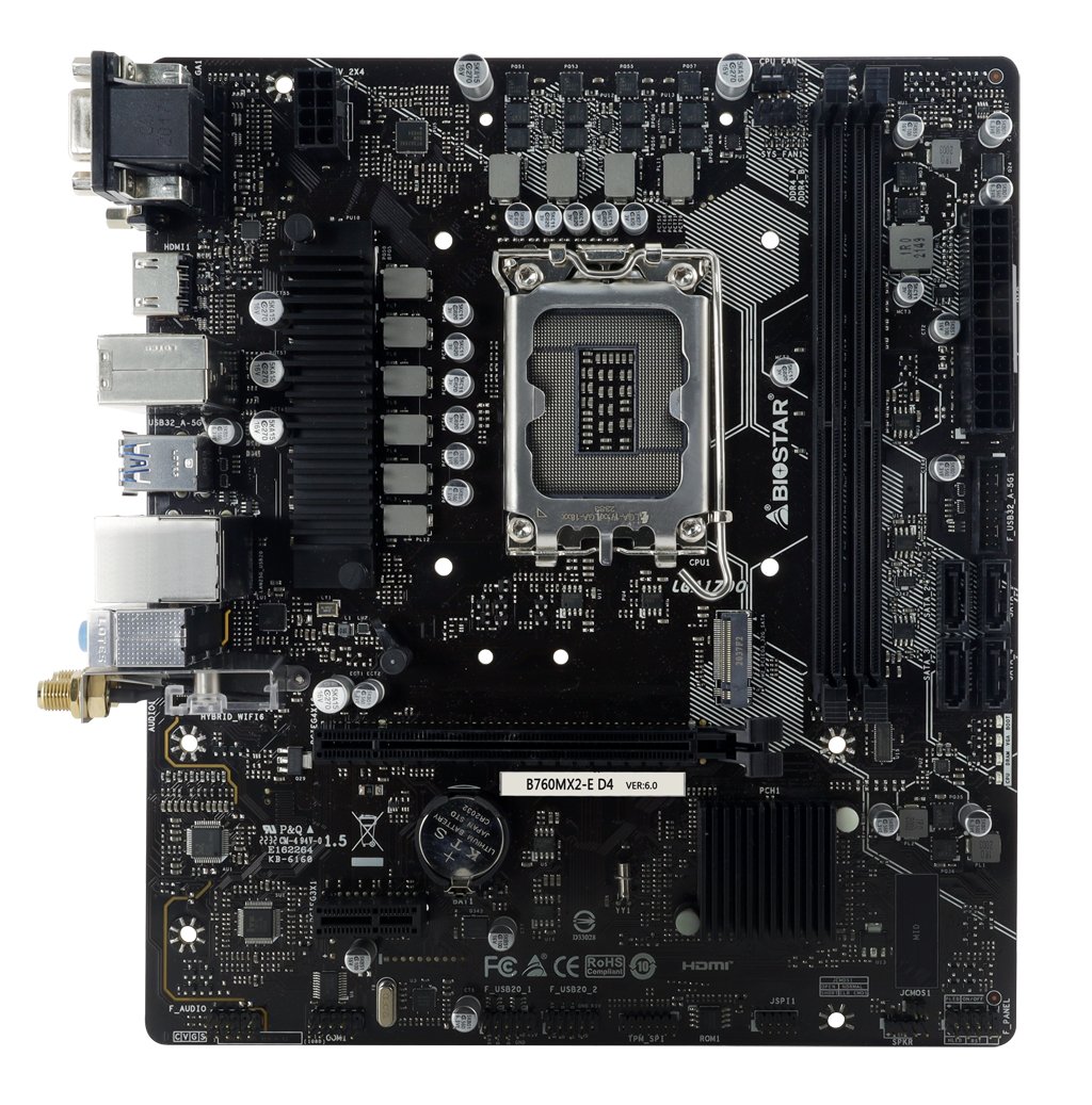 Biostar B760MX2-E D4 12th/13th/14th Gen micro atx motherboard