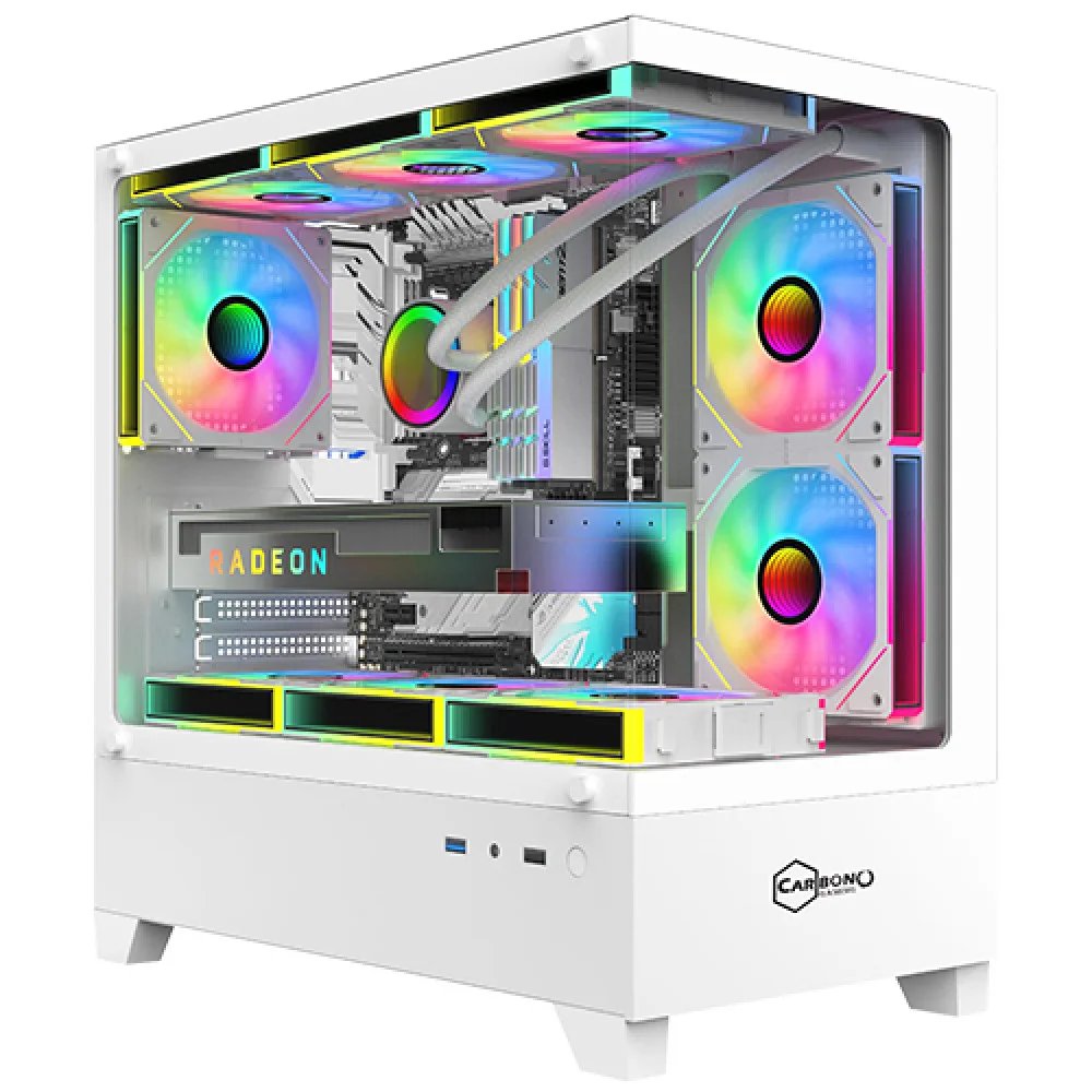 Carbono CG360 TB ATX Gaming Case White