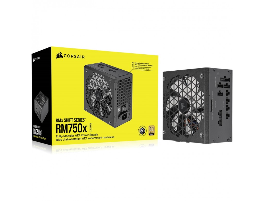 Corsair RM750x SHIFT 750W 80 PLUS Gold Fully Modular ATX Power Supply ...