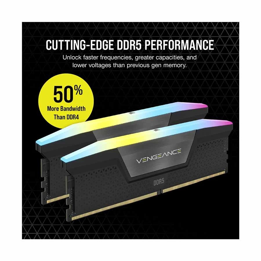 Corsair Vengeance RGB 24GB DDR5 7200MHz Black Gaming Desktop RAM