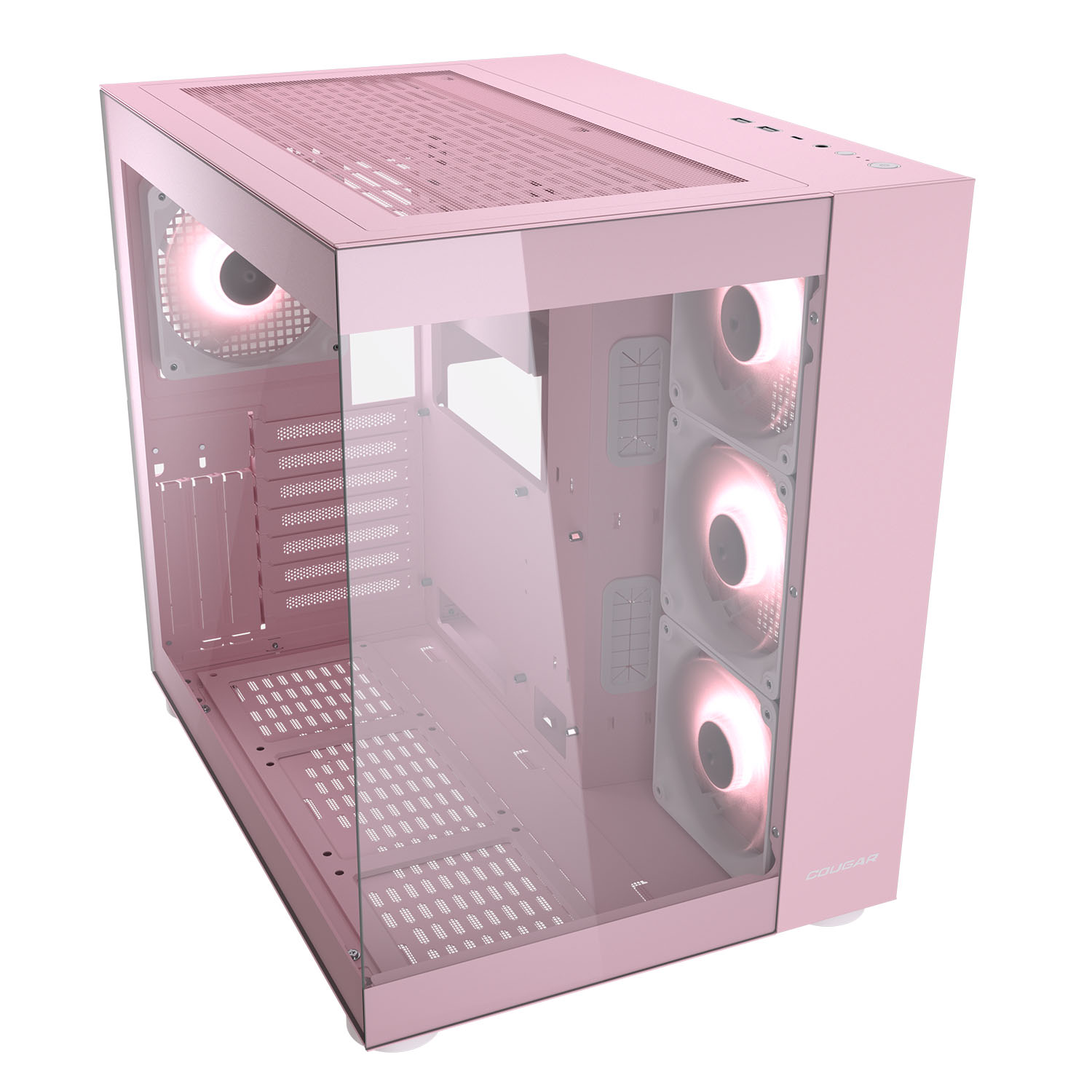 Cougar FV150 RGB Dual Chamber Mid Tower ATX Gaming Casing Pink