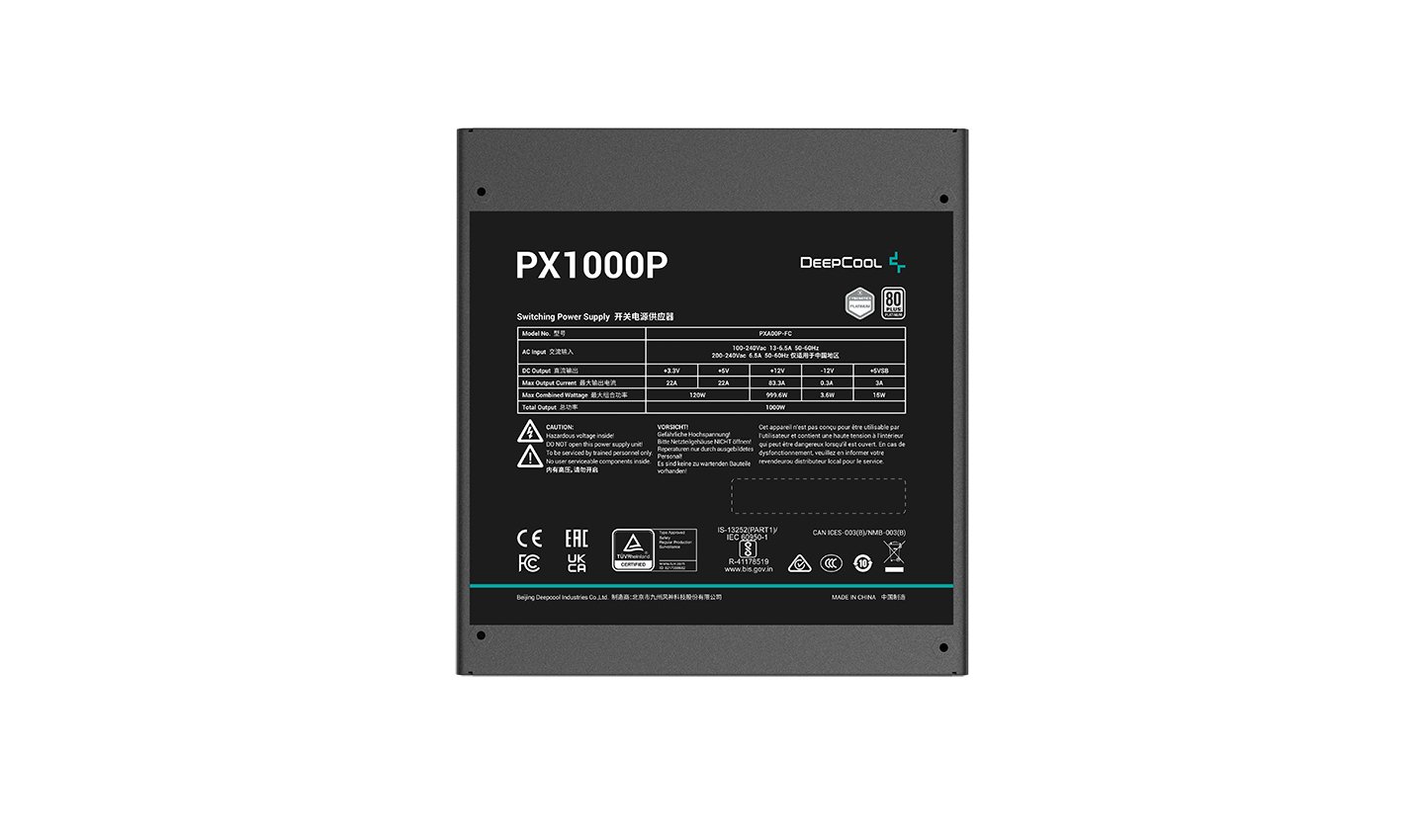 DeepCool PX1000P 1000W ATX3.0 80 PLUS Platinum Fully Modular Power Supply