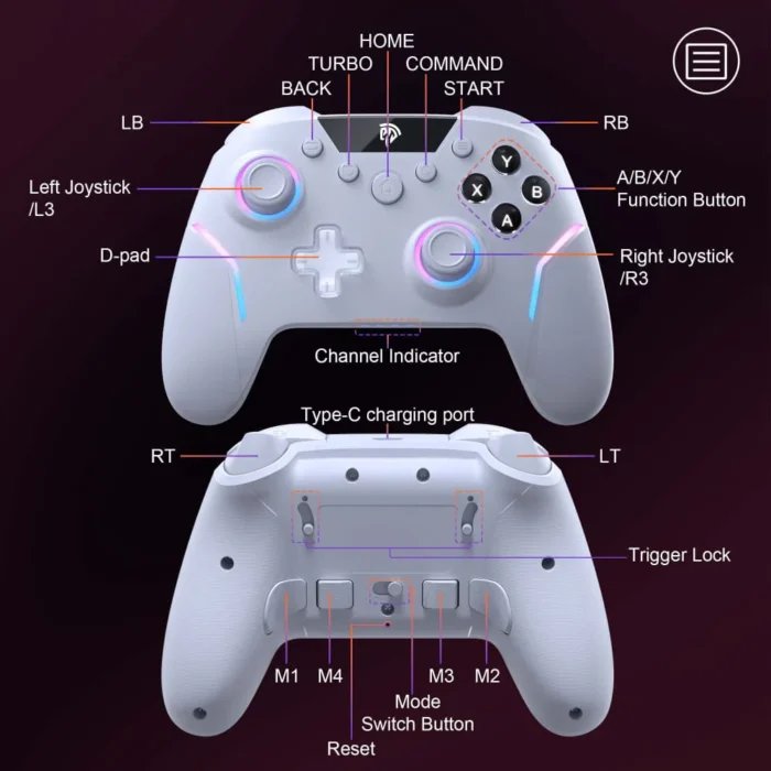 EasySMX X20 Multiplatform Gaming Controller with Tigger Lock And Hall Effect Sensors [Dual Hall Joysticks and Dual Hall Trigger]