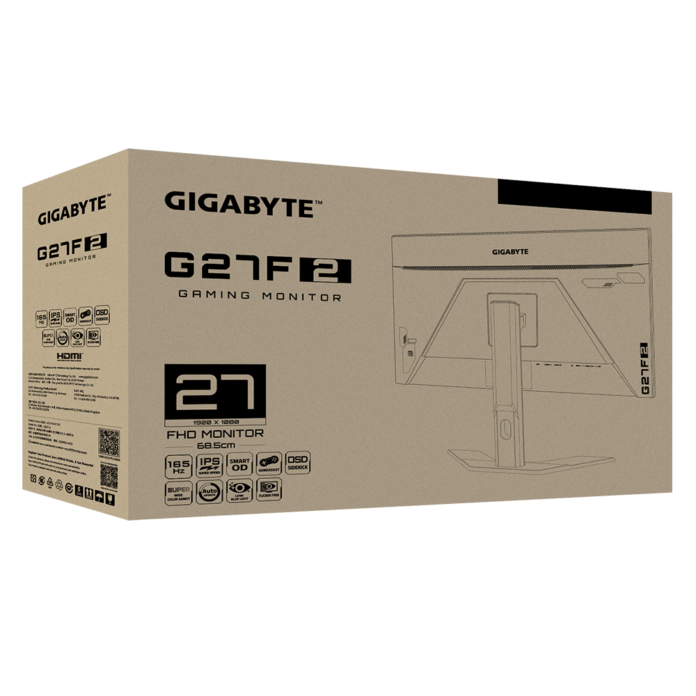 GIGABYTE G27F 2 27" 165Hz FHD Gaming Monitor (UK Version)