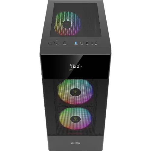 Gamdias AURA GC5 Digital Display Mesh RGB Mid-Tower ATX Gaming Case