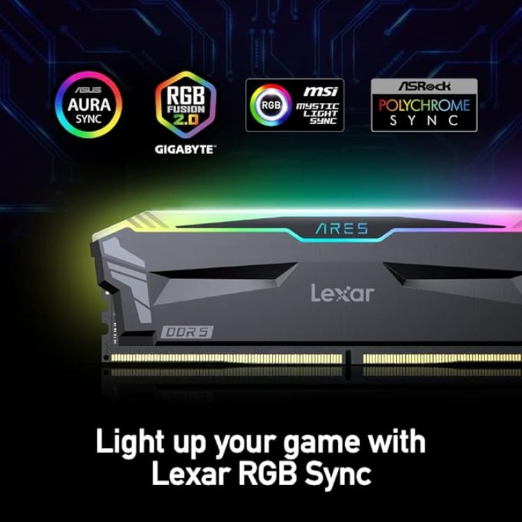 Lexar ARES 32GB (16x2) 6000Mhz DDR5 RGB Gaming Desktop RAM