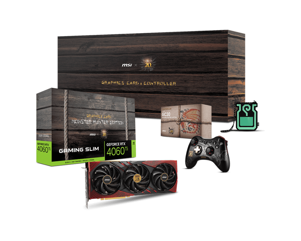 MSI GeForce RTX 4060 Ti Gaming Slim X GC30 Monster Hunter Edition 3X 8GB GDDR6 Graphics Card