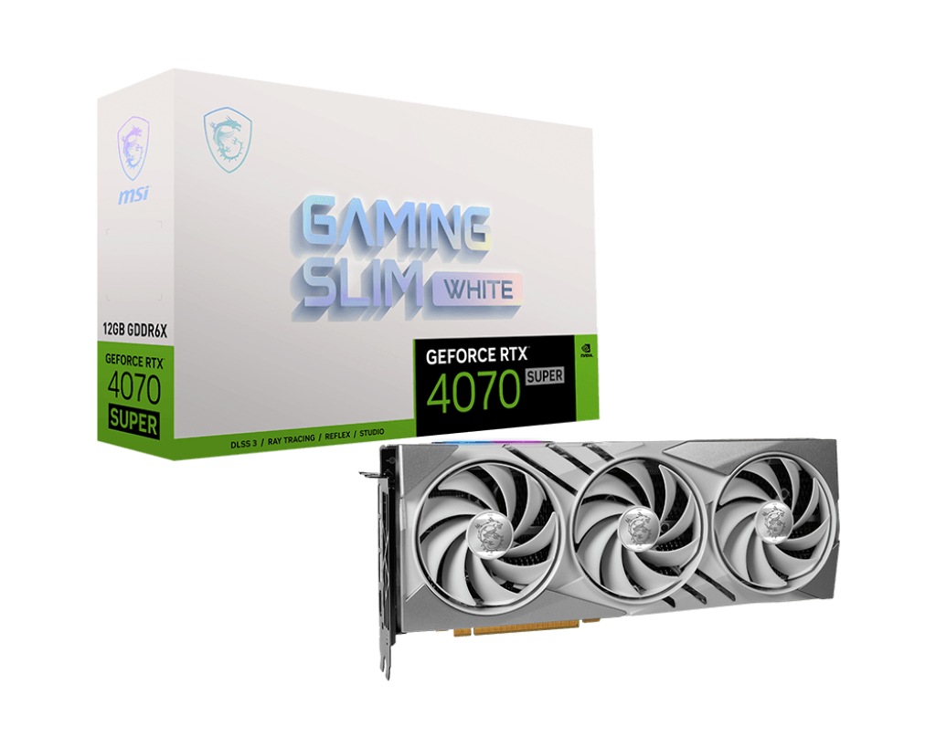 MSI GeForce RTX 4070 SUPER 12G GAMING X SLIM Graphics Card (WHITE)