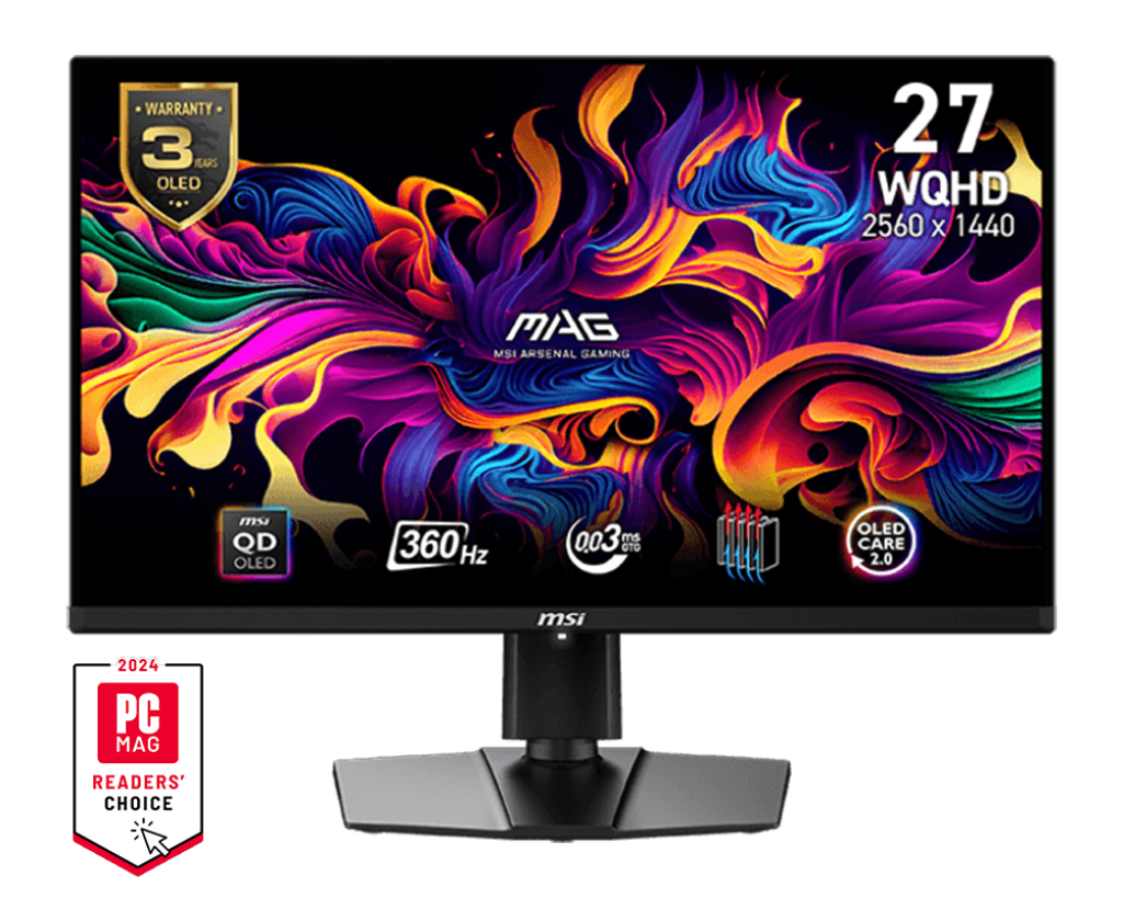 MSI MAG 271QPX QD-OLED 26.5" 360Hz WQHD Gaming Monitor