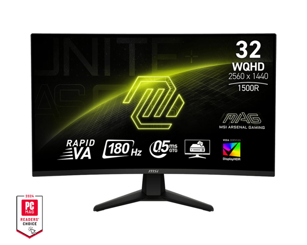 MSI MAG 32CQ6F 31.5" 180Hz VA WQHD Curved Gaming Monitor