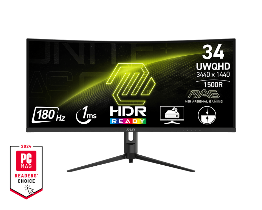 MSI MAG 342CQR E2 34" UWQHD 180Hz VA Curved Gaming Monitor