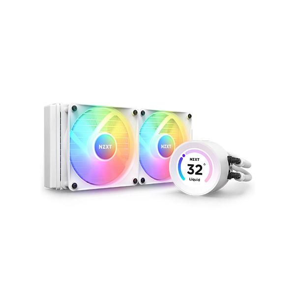 NZXT Kraken Elite 240 RGB CPU Liquid Cooler with LCD Display - White