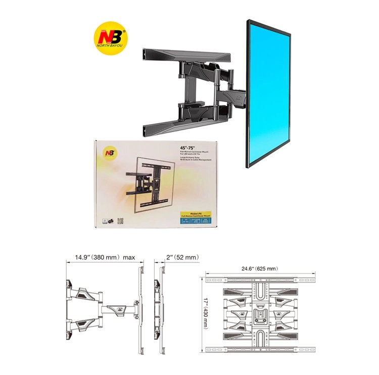 North Bayou P6 Full Motion 25-75 Inch TV Wall Mount