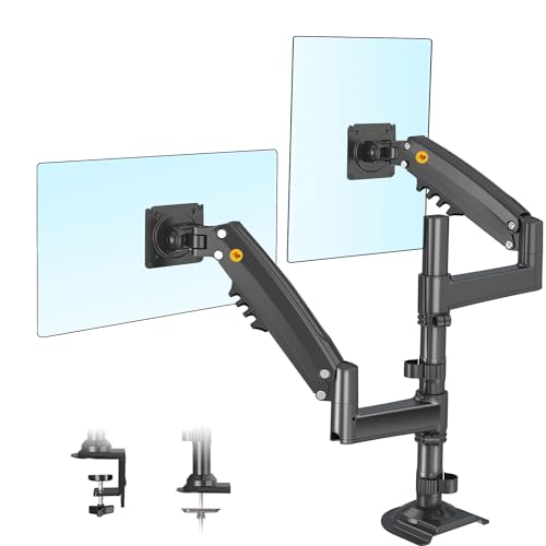 North Bayou H180 22"-32"Double Monitor Desk Mount Gas Spring Full Motion