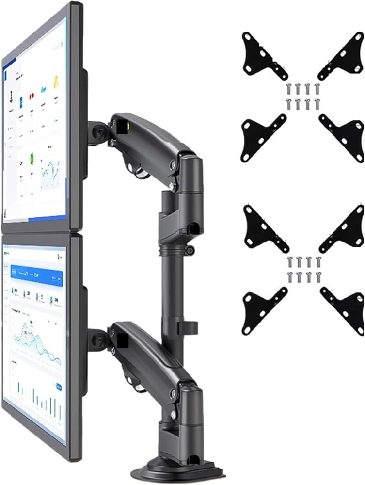 North Bayou H180 22"-32"Double Monitor Desk Mount Gas Spring Full Motion