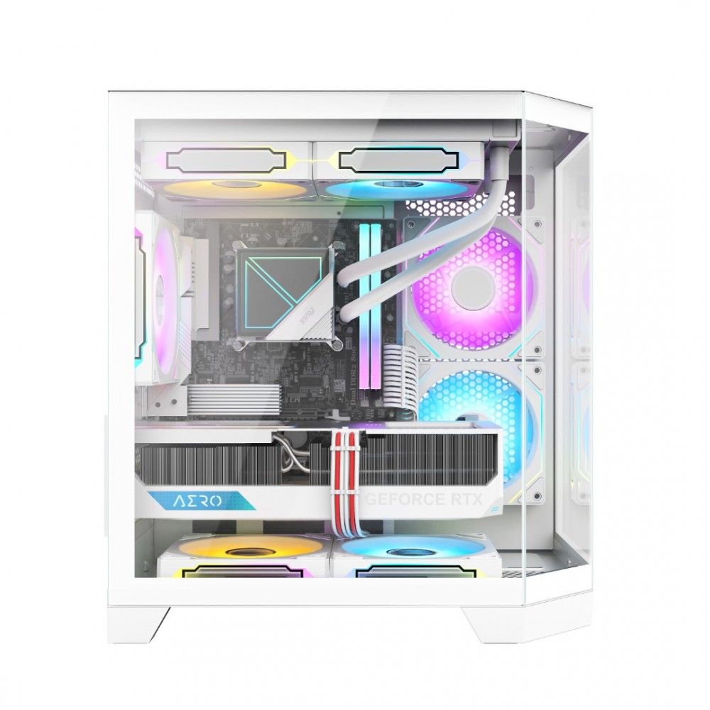 Revenger Air Box Mini ARGB Mid-Tower Gaming Desktop Case (White)