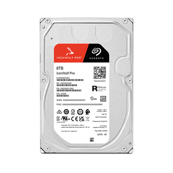 SEAGATE 8TB IRONWOLF Pro 7200 RPM 512e 256MB Cache SATA NAS HDD