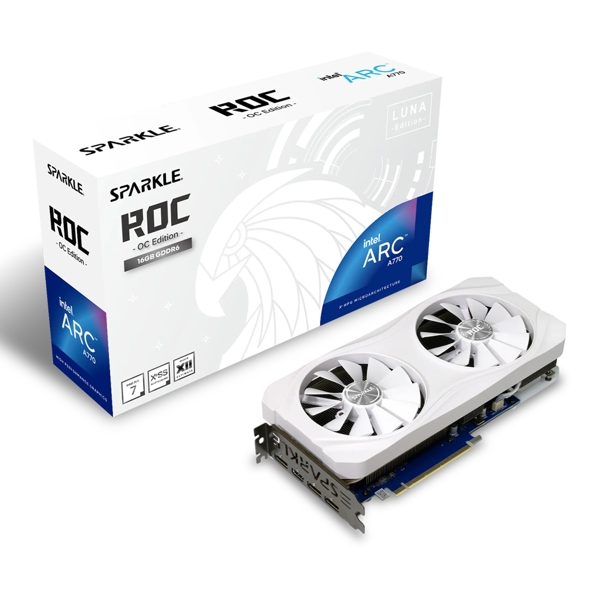 SPARKLE Intel Arc A770 ROC LUNA OC White Edition Graphics Card