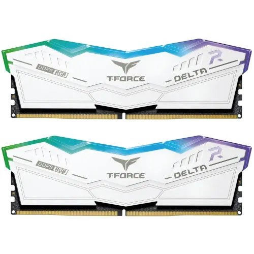 TEAM T-FORCE DELTA RGB 32GB (16GBx2) 8000MHz DDR5 Gaming RAM White