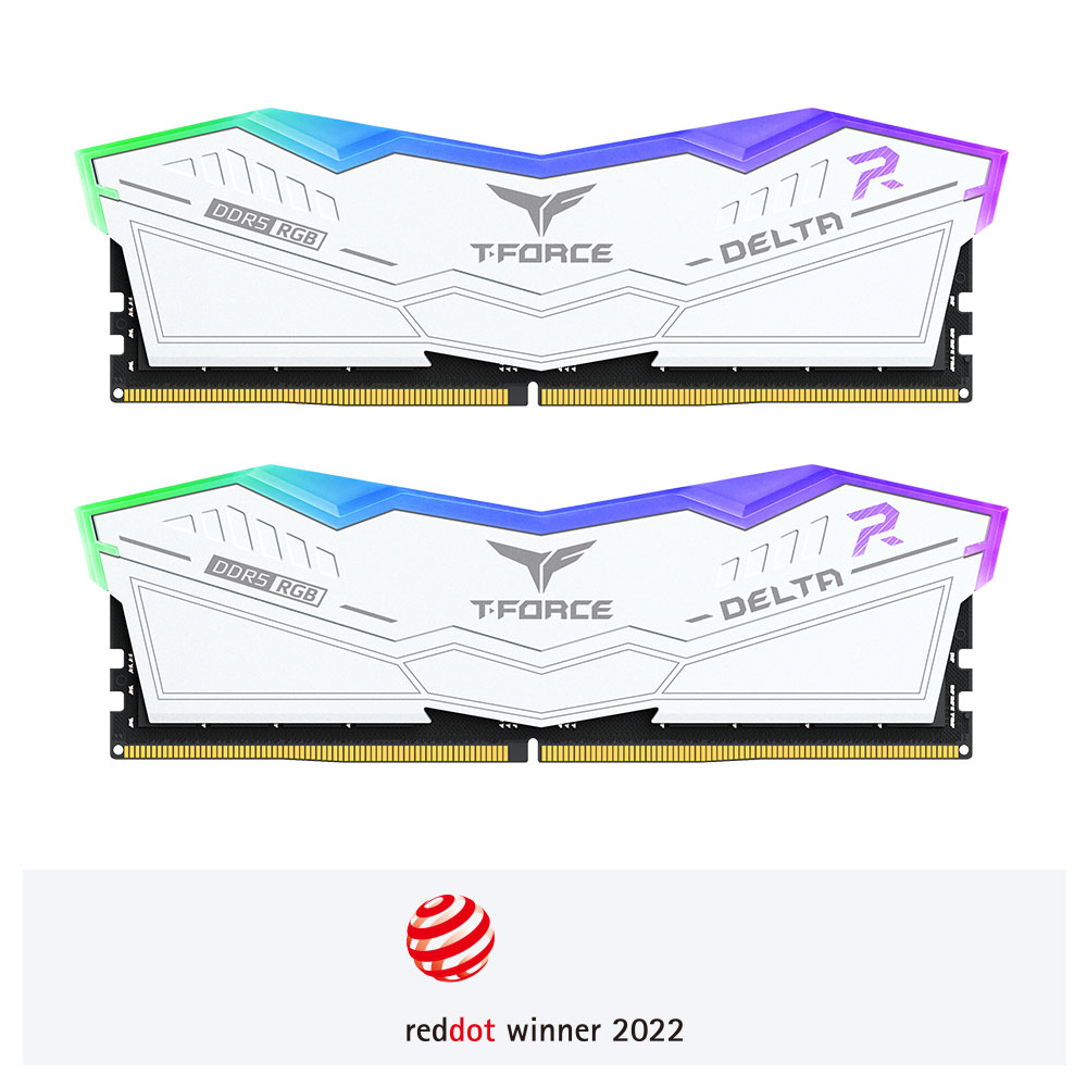 TEAM T-FORCE DELTA RGB White 16GB (2x8GB) 6000MHz DDR5 Gaming RAM