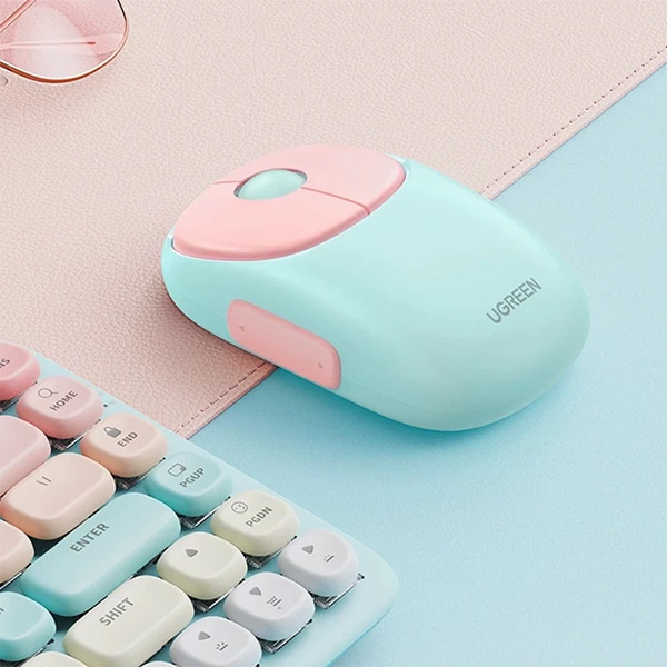 Ugreen FUN+ MU102 (15722) Pink Dual-Mode Silent Bluetooth Mouse