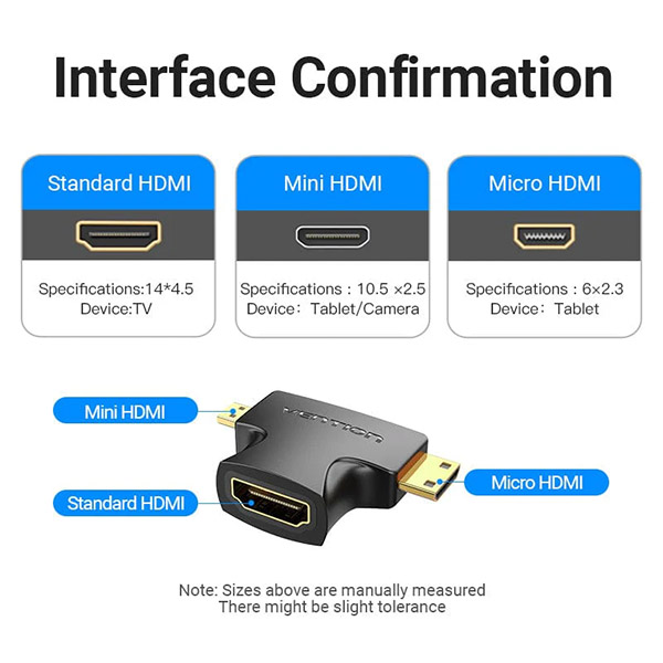 VENTION AGFB0 Mini HDMI & Micro HDMI to HDMI Adapter