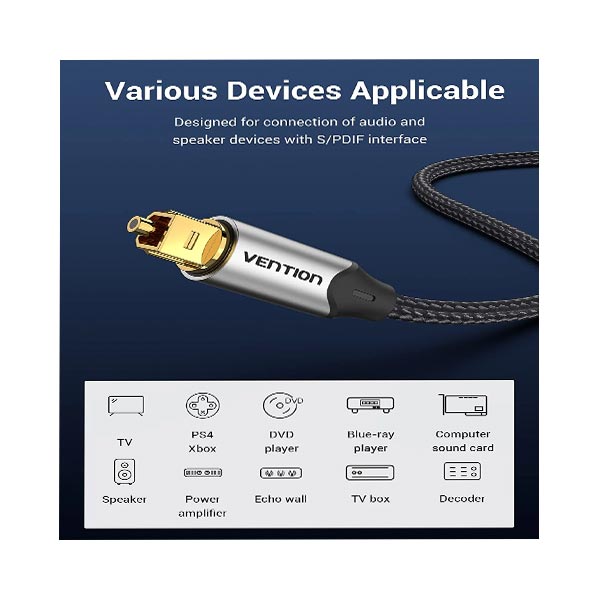 VENTION BAVBH Optical Fiber Audio Cable - 2M