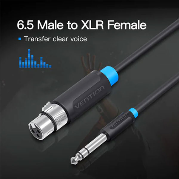 VENTION BBEBL 6.5mm Male to XLR Female Audio Cable - 10M