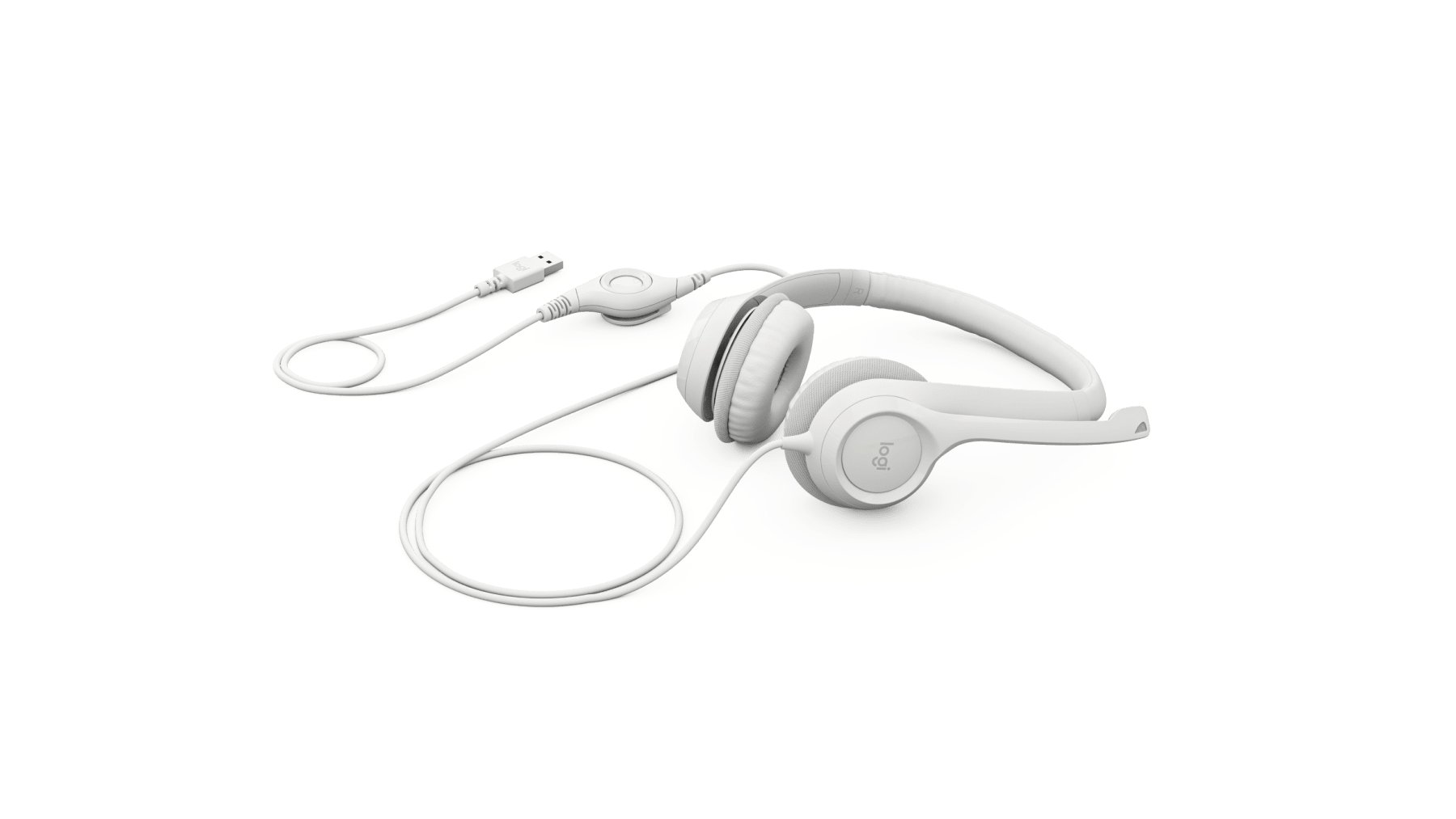 Logitech H390 Stereo USB Headset White with Microphone