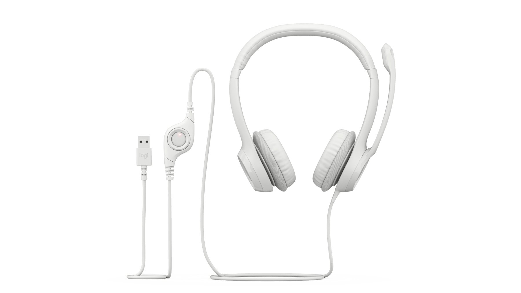 Logitech H390 Stereo USB Headset White with Microphone