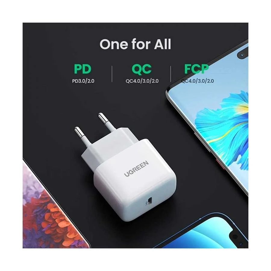 Ugreen CD241 (10220) 20W Mini PD USB-C White Charger #10220