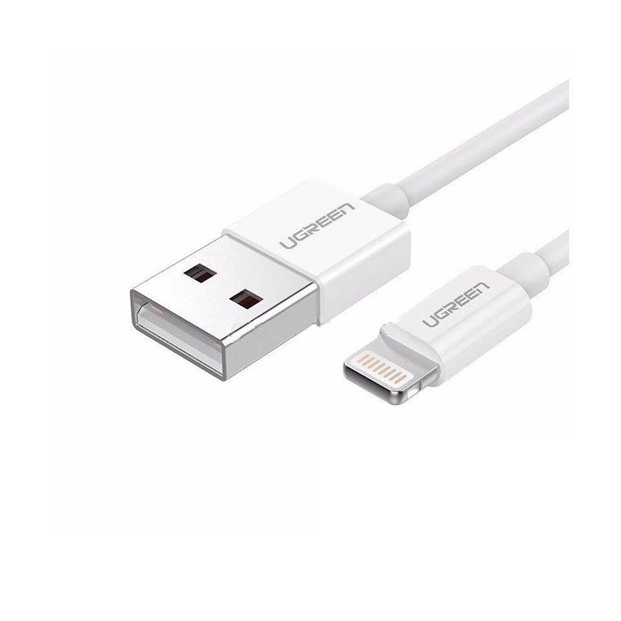 Ugreen 80315 USB Male to Lightning Male, 1.5 Meter, White Data Cable