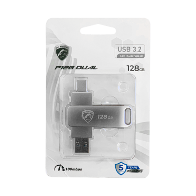 PC POWER P128 128GB USB 3.2 Gen1 Type-C DUAL FLASH DRIVE