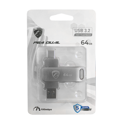 PC POWER P64 64GB USB 3.2 Gen1 Type-C DUAL FLASH DRIVE