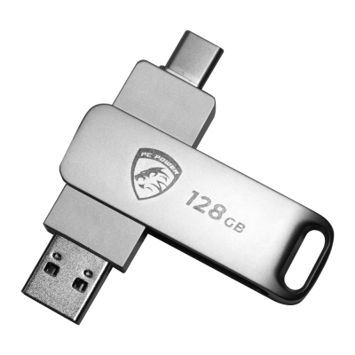 PC POWER P128 128GB USB 3.2 Gen1 Type-C DUAL FLASH DRIVE