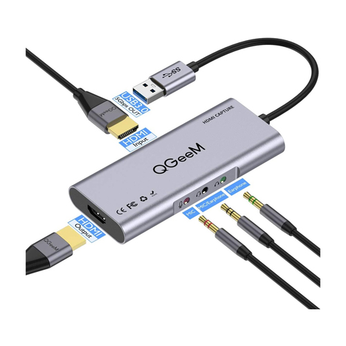 QGeeM CA01 USB 3.0 to HDMI Capture Card And HD Video/Audio Capture Recorder Device