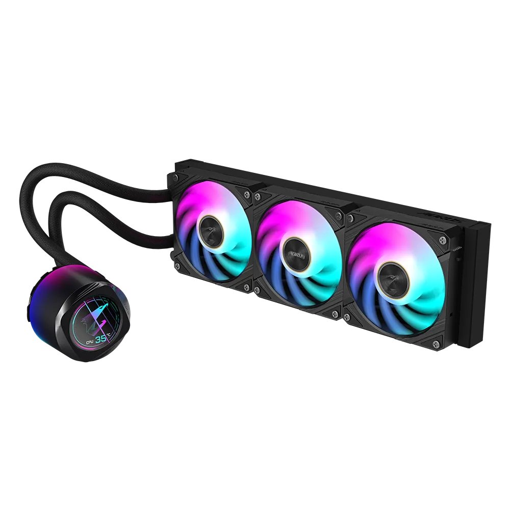 Gigabyte AORUS WATERFORCE X II 360 ARGB Lighting Display Liquid Cooler Black