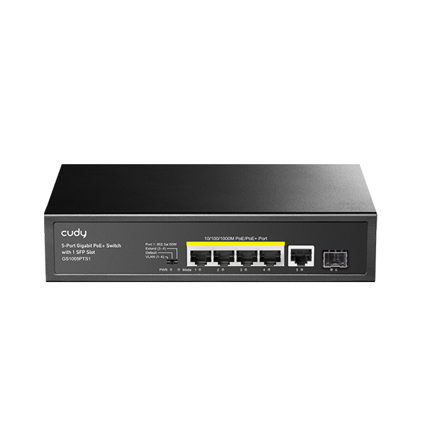 Cudy GS1005PTS1 5-Port Gigabit PoE+ Switch with 1 SFP Slot