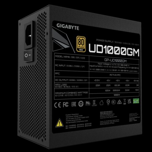 Gigabyte UD1000GM 80+ Gold Modular Power Supply