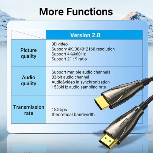 Vention ALABT 4K/60Hz Fiber Optic HDMI Cable