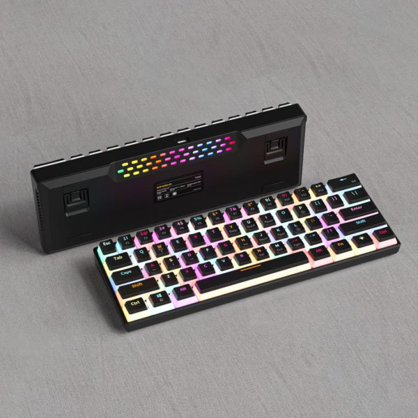 Zifriend ZA616 (61 Keys) 60% Full RGB Mechanical Gray Black Keyboard