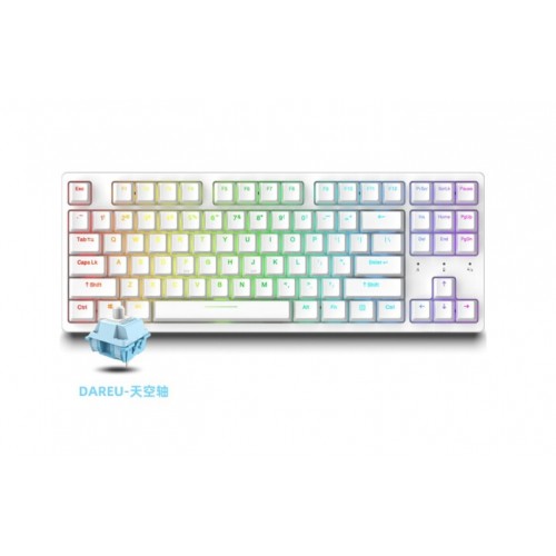 Dareu A87 V2 – Wireless Hotswappable Mechanical Keyboard (White)