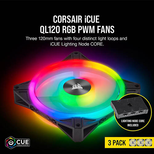 Corsair icue QL120 RGB 120mm PWM Triple Case Fan