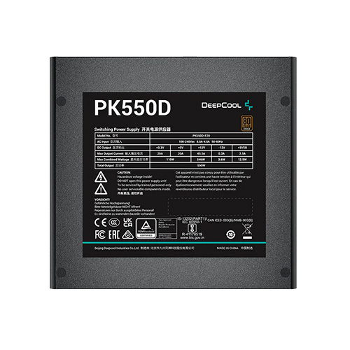 Deepcool PK550D 550 Watt 80 PLUS Bronze Power Supply