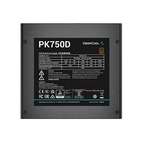 Deepcool PK750D 750 Watt 80 PLUS Bronze Power Supply