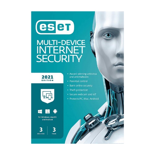 ESET Internet Security 3 User with 1 year License (2023 Edition)